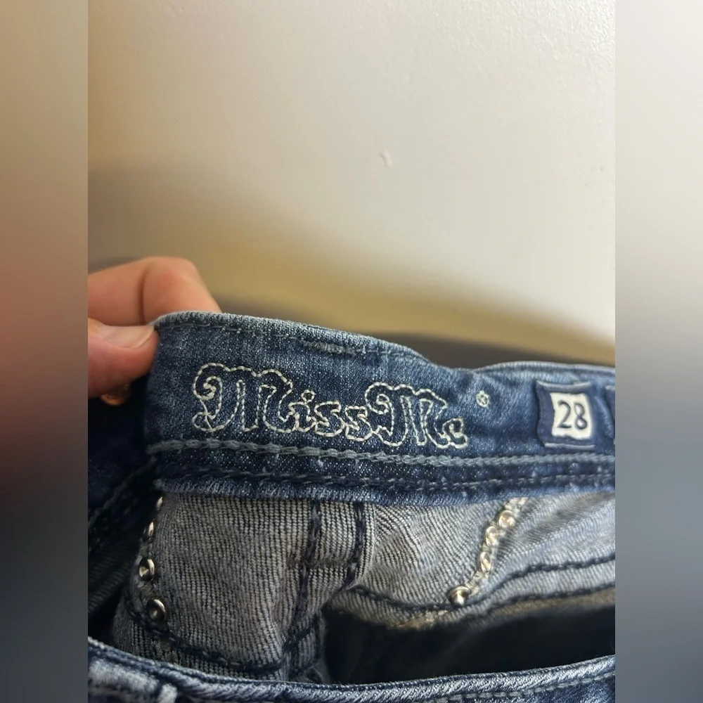 Vintage Miss Me‎ Angel Wigs Blue Jeans Size 28 Boocut Cowgirl low rise Western